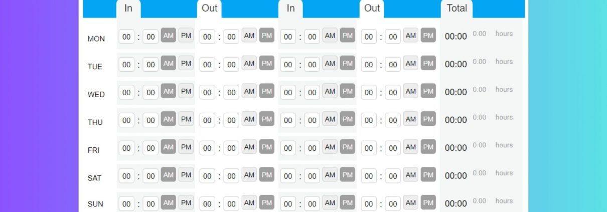 Weekly-Time-Clock-Hours-and-Pay-Calculator